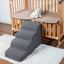 Detachable & Washable Pet Sofa Bed with Memory Foam – 4-Step Pet Stairs for Small Dogs & Cats