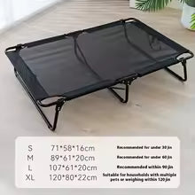 Large Elevated Summer Dog Bed – Eco-Friendly Pet Cot with Iron Frame, Breathable & Washable, No Assembly Needed