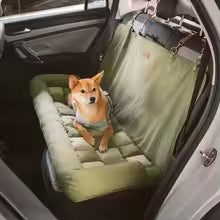 Large Dog Car Seat Bed with Safety Back Cushion – Checkerboard Travel Sofa, Fits Most Car Models