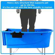 Foldable Elevated Pet Bath Tub – Portable Washing Station for Medium & Large Dogs and Cats