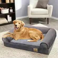XXL Orthopedic Dog Bed – Cozy Pet Bedding with Washable Bolster Cover